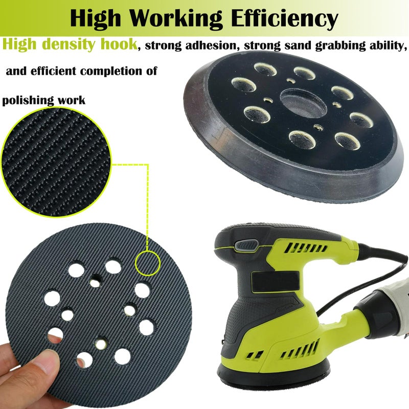 Tockrop 5" Universal Replacement Sander Pad for Ryobi RS290, RS240, RS280, Ridgid R2600, R2601, Craftsman 315112170, 315116940 ROS Sander - 5 Inch 8 Hole Hook and Loop Sanding Pad - Image 4